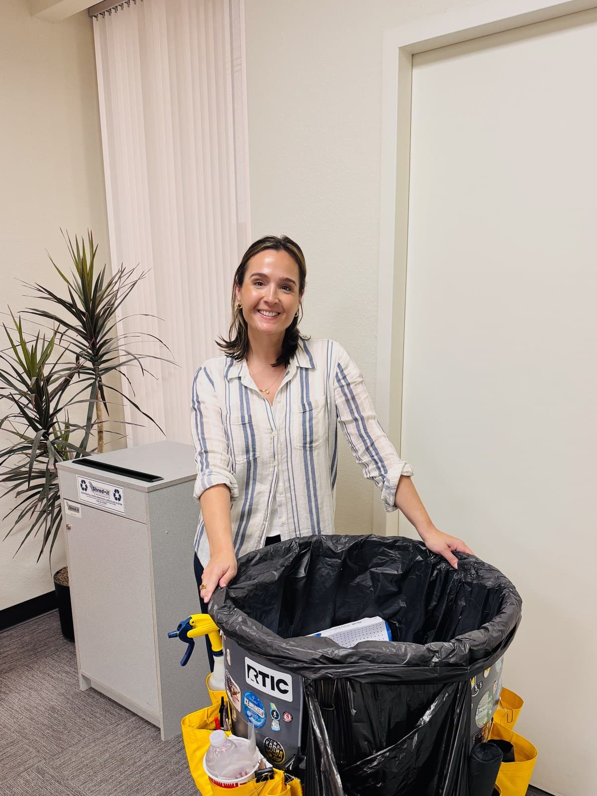 Michelle Swift, President and Managing Member of First City Cleaning, on-site at a client facility in Leavenworth County.